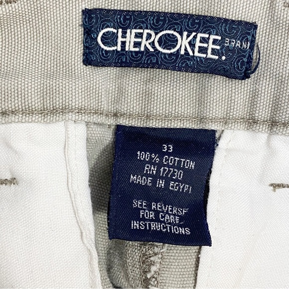 CHEROKEE 100% cotton khaki 5 pocket cargo shorts size 33 - Picture 6 of 9